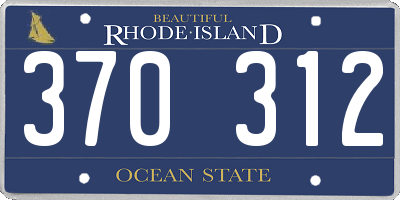 RI license plate 370312