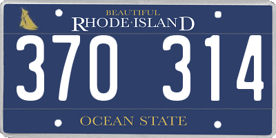RI license plate 370314