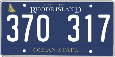 RI license plate 370317