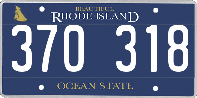 RI license plate 370318