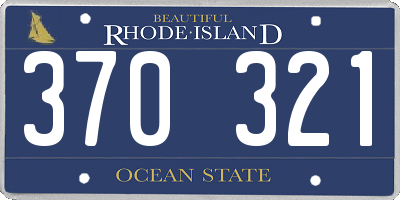RI license plate 370321