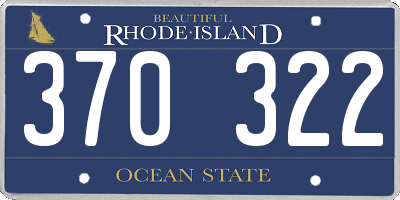 RI license plate 370322