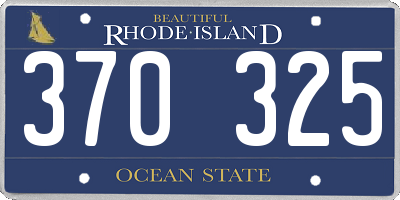 RI license plate 370325