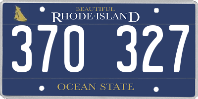RI license plate 370327
