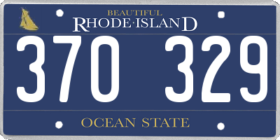 RI license plate 370329