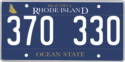 RI license plate 370330