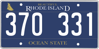 RI license plate 370331