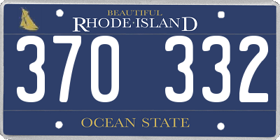 RI license plate 370332