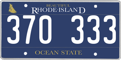 RI license plate 370333