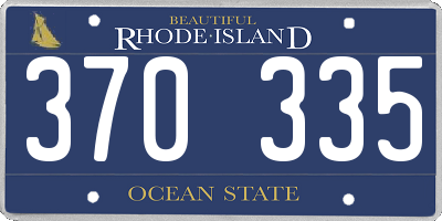 RI license plate 370335