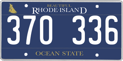 RI license plate 370336