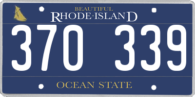 RI license plate 370339