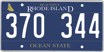RI license plate 370344