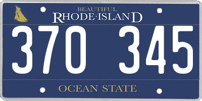RI license plate 370345