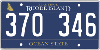 RI license plate 370346