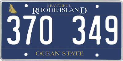 RI license plate 370349
