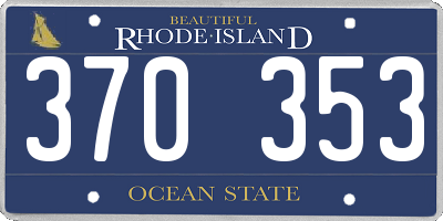 RI license plate 370353