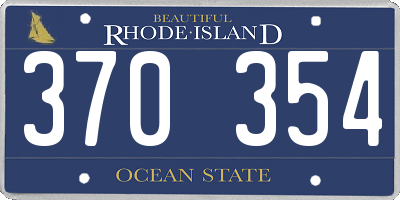 RI license plate 370354