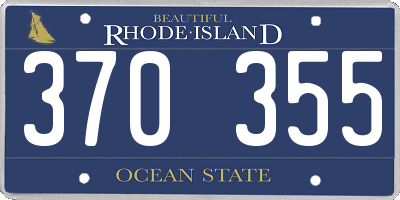 RI license plate 370355