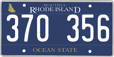 RI license plate 370356