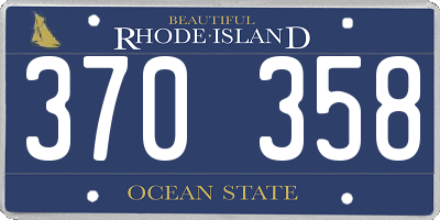 RI license plate 370358