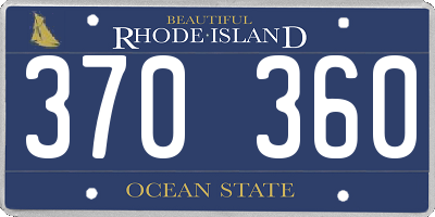 RI license plate 370360