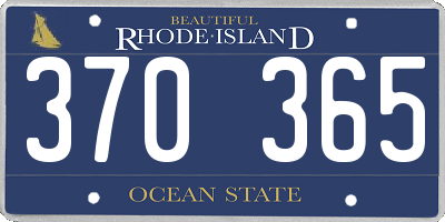 RI license plate 370365