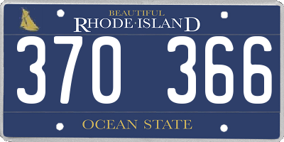 RI license plate 370366