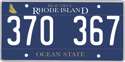 RI license plate 370367