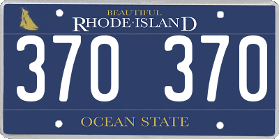 RI license plate 370370