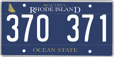 RI license plate 370371