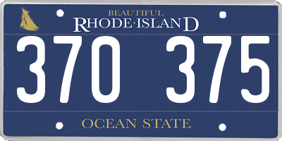 RI license plate 370375