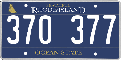 RI license plate 370377