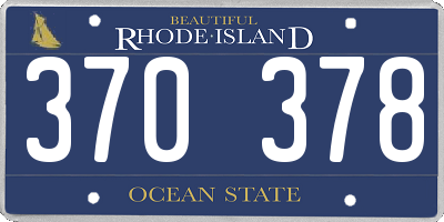 RI license plate 370378