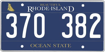 RI license plate 370382