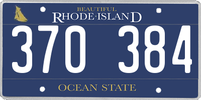RI license plate 370384