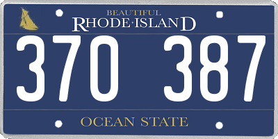 RI license plate 370387