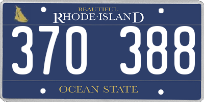 RI license plate 370388