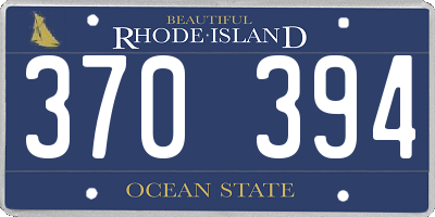 RI license plate 370394