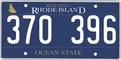 RI license plate 370396