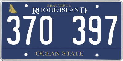 RI license plate 370397
