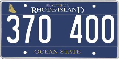 RI license plate 370400
