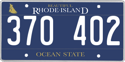 RI license plate 370402