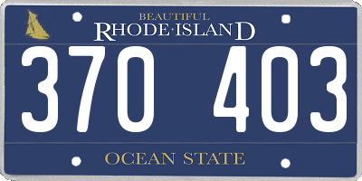RI license plate 370403