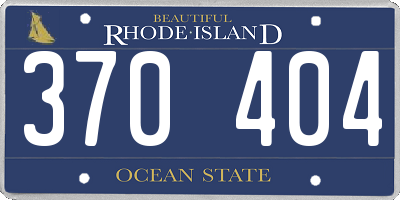 RI license plate 370404