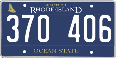 RI license plate 370406