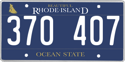 RI license plate 370407