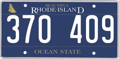 RI license plate 370409