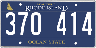 RI license plate 370414