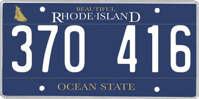 RI license plate 370416